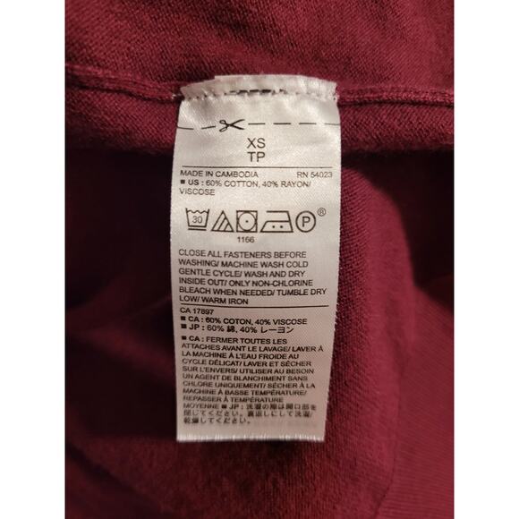 Banana Republic - Women's XS Burgundy Red Knit Cardigan - Picture 9 of 9